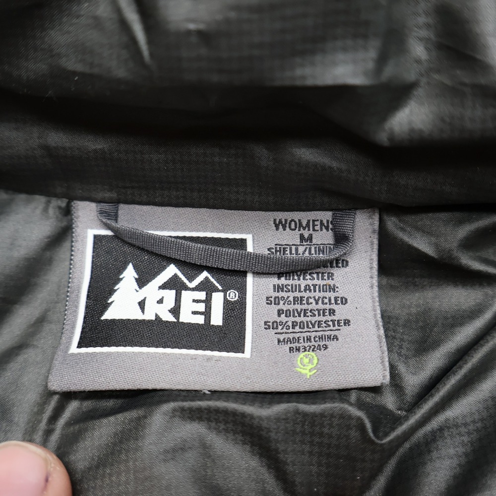 REI Jacket Womens Medium Black Insulated Full Zip Light Pack Quilted Puffer Snow - Picture 6 of 13